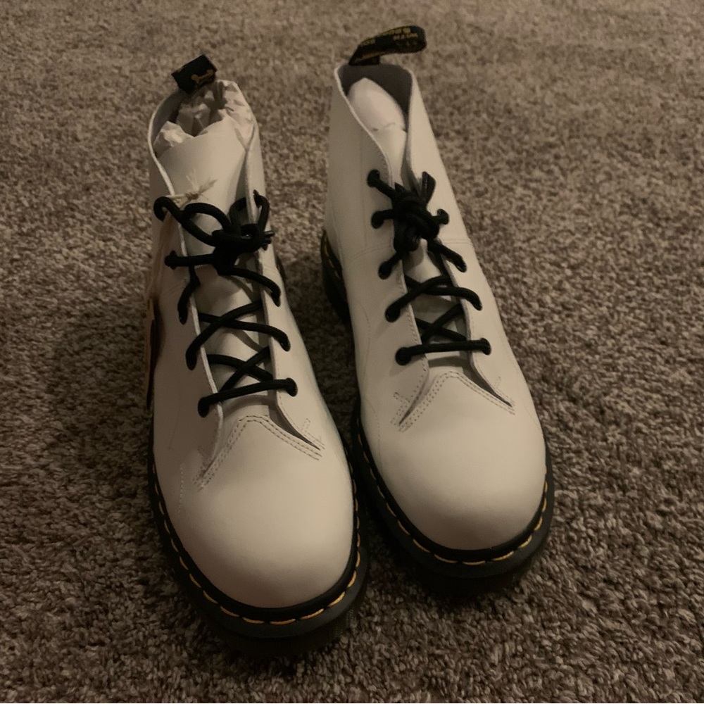 NWT Dr. Martens White Church Smooth Leather Monkey Boots - Picture 5 of 8